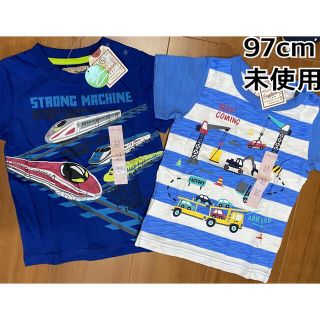 マザウェイズ(motherways)のタグ付 未使用 半袖 Tシャツ セット 電車 新幹線 働く車 97cm 95cm(Tシャツ/カットソー)