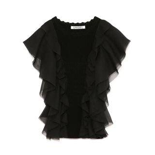 スナイデル(SNIDEL)のシアーフリルニットプルオーバー　正規品(カットソー(半袖/袖なし))