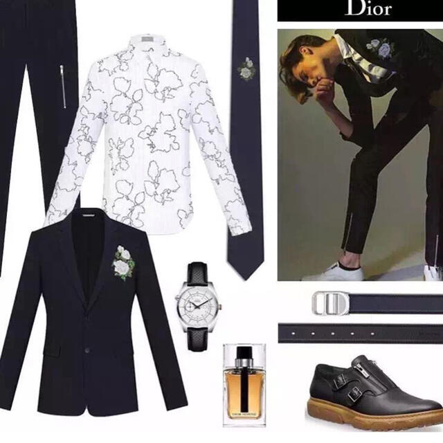 DIOR HOMME(ディオールオム)の美品定価22万ディオールオム薔薇刺繍シャツ37 dior  homme メンズのトップス(シャツ)の商品写真