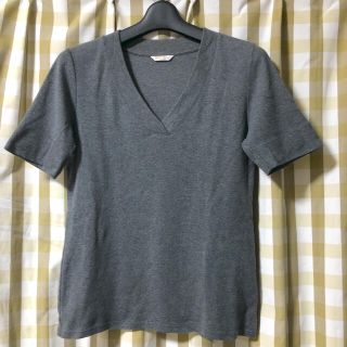 ユニクロ(UNIQLO)のUNIQLO EXTRA FINE/VネックTシャツ　L(Tシャツ(半袖/袖なし))