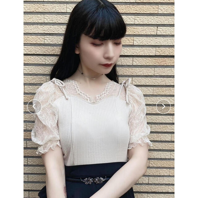 MEER.FLOWER LACE TOPS(BLK)メーア フラワーレース トップス シャツ