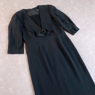 サンタモニカ(Santa Monica)のused レトロ 黒 クラシカル ワンピース 古着 ヴィンテージ vintage(ひざ丈ワンピース)