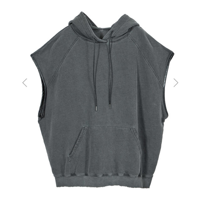 DAMAGE SLEEVELESS HOODIE / Ameri