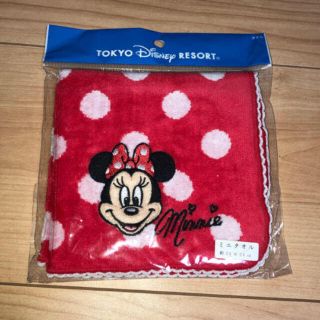 ディズニー(Disney)のDisney♡ミニーちゃんドット柄ハンカチ(ハンカチ)