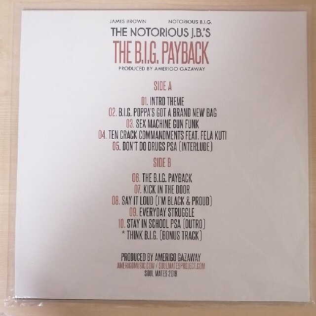 THE B.I.G. PAYBACK　アナログ　レコード エンタメ/ホビーのCD(ヒップホップ/ラップ)の商品写真