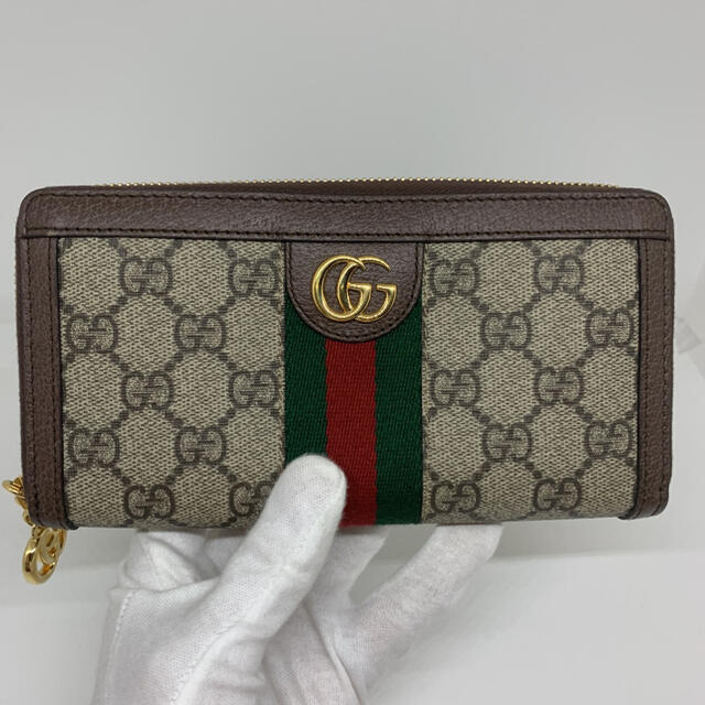 Gucci(グッチ)のグッチ オフィディア GGスプリーム シェリーライン ラウンドファスナー 長財布 レディースのファッション小物(財布)の商品写真