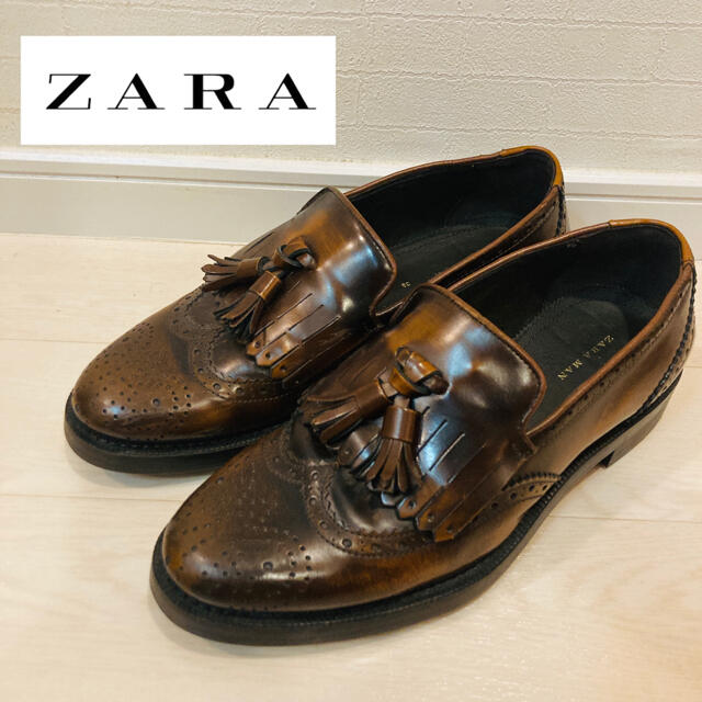 【極美品】ZARA MAN ザラ レザー　キルトタッセルローファー　ビジネス靴/シューズ