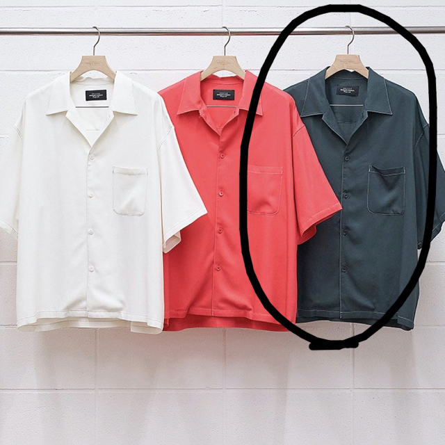 新品 UNUSED 21ss Rayon Open Collar Shirt