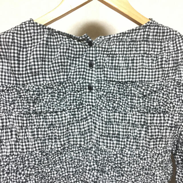 ZARA(ザラ)のザラ ギンガムチェック柄 長袖ブラウス M バルーン袖 ZARA レディースのトップス(シャツ/ブラウス(長袖/七分))の商品写真