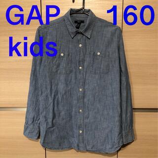 ギャップキッズ(GAP Kids)の【GAP kids】160 boys ロールアップダンガリーシャツ(ブラウス)