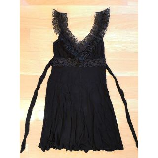 アナスイ(ANNA SUI)のANNA SUIのリトルブラックドレス 2 M 肩レース 膝丈とろみワンピース(ひざ丈ワンピース)