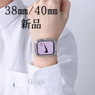 アップルウォッチ(Apple Watch)の【Apple Watch】人気！ソフトシリコーン透明時計バンド 38㎜/40㎜(ブレスレット/バングル)