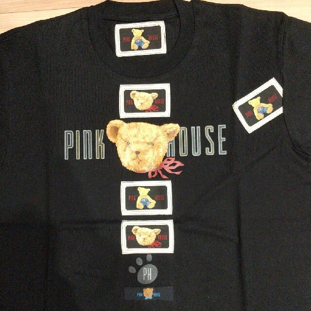 PINK HOUSE(ピンクハウス)のピンクハウス Tシャツ バンダナ クマ 黒 レディースのトップス(Tシャツ(半袖/袖なし))の商品写真