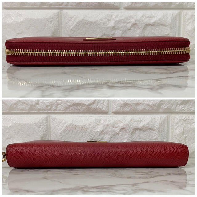 PRADA(プラダ)の21S12PRADA プラダ 長財布 赤 ラウンドファスナー レディースのファッション小物(財布)の商品写真
