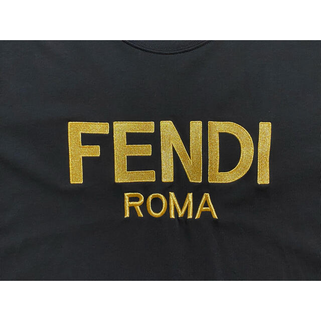 FENDI(フェンディ)の着丈66cm【極美品】FENDI ロゴ　Tシャツ　ブラック メンズのトップス(Tシャツ/カットソー(半袖/袖なし))の商品写真