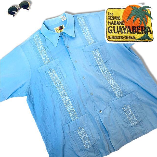 ハバンド グァジャベーラ キューバシャツ XL ブルー ゆるだぼ メンズのトップス(シャツ)の商品写真