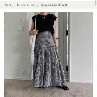 トゥデイフル(TODAYFUL)のwillfully 新品　tiered gingham check SK(ロングスカート)