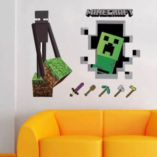 マインクラフト Minecrafetマイクラ ウォールステッカー(しおり/ステッカー)