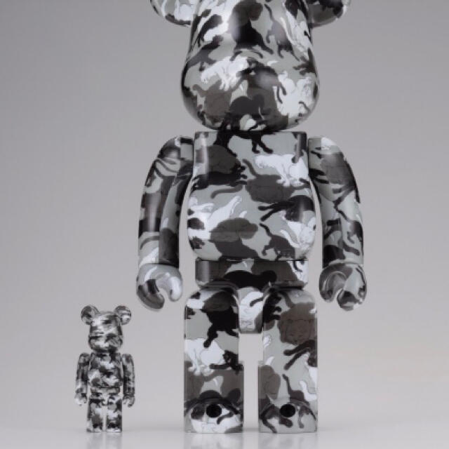 MEDICOM TOY(メディコムトイ)のBE@RBRICK 石川真澄「猫しぐさ 名採模様」 100% ＆ 400%  ハンドメイドのおもちゃ(フィギュア)の商品写真