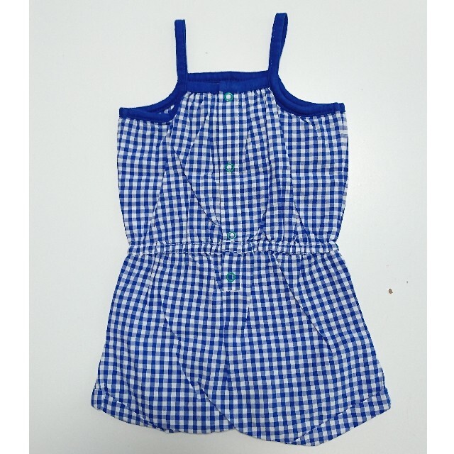 PETIT BATEAU(プチバトー)のキャミロンパース ギンガムチェック キッズ/ベビー/マタニティのベビー服(~85cm)(ロンパース)の商品写真