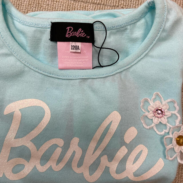 Barbie(バービー)の【タグ付き未使用品】Barbieバービー肩あきパフスリーブT キッズ/ベビー/マタニティのキッズ服女の子用(90cm~)(Tシャツ/カットソー)の商品写真