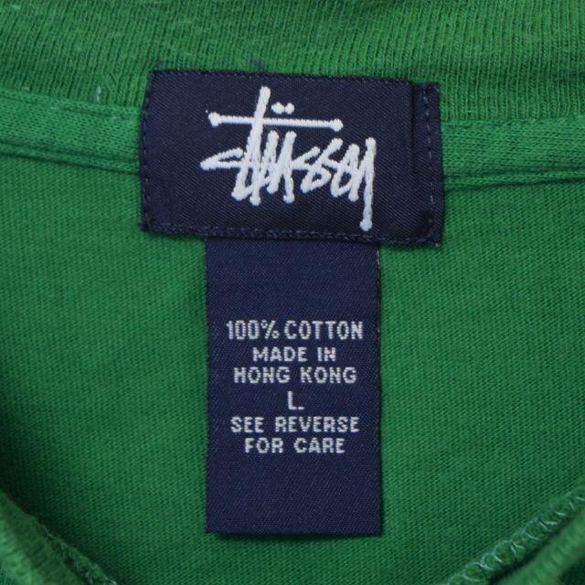 STUSSY(ステューシー)の《ステューシー》 希少デザイン　グリーン　ワンポイントロゴ　Lサイズ　Tシャツ メンズのトップス(Tシャツ/カットソー(半袖/袖なし))の商品写真
