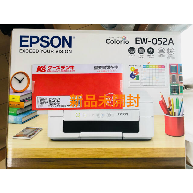 EPSON(エプソン)の[新品] エプソン EW-052A インクジェットプリンター カラリオ ホワイト スマホ/家電/カメラのPC/タブレット(PC周辺機器)の商品写真