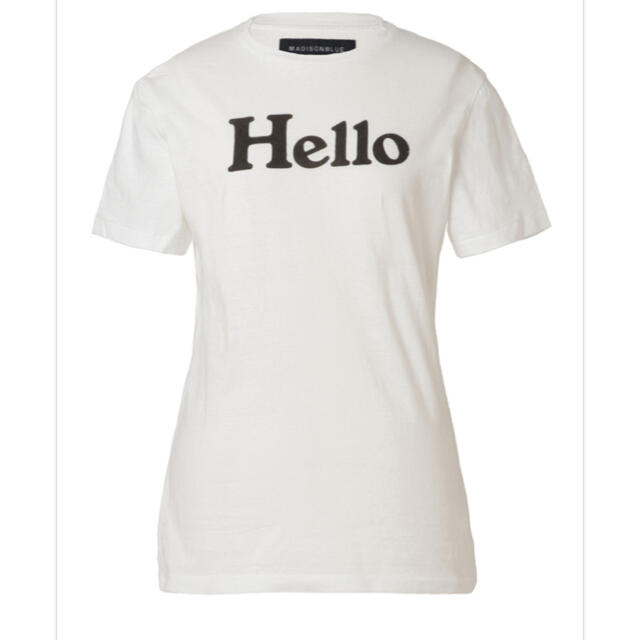 連休価格MADISON BLUE マディソンブルーHelloクルーネックTシャツ