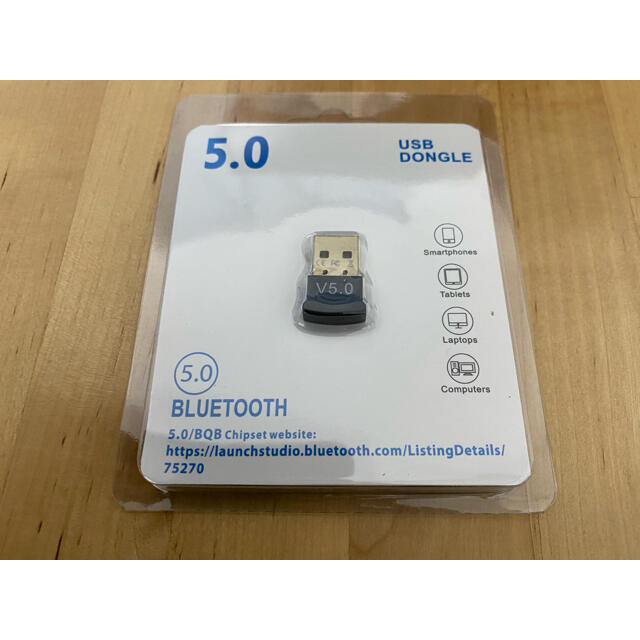 【新品未使用品】新品パッケージ入り！Bluetooth 5.0 USB アダプタ スマホ/家電/カメラのPC/タブレット(PC周辺機器)の商品写真