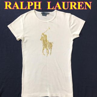 ラルフローレン(Ralph Lauren)のラルフローレン レディース　メタリック　ロゴTシャツ　ビッグポニー　カットソー(Tシャツ(半袖/袖なし))