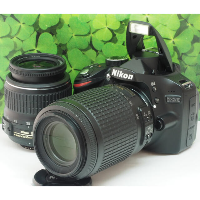 カメラ【美品】スマホへ転送も可能⭐️高画質 Nikon D3200ダブルレンズセット
