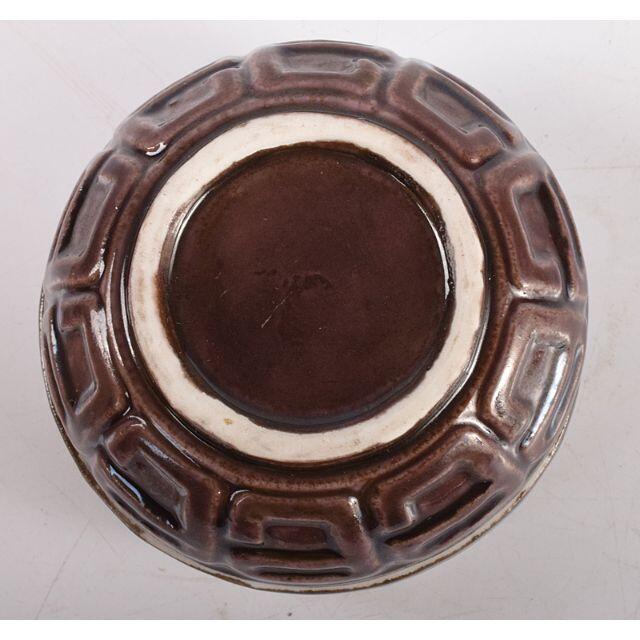 茶道具 清閑寺窯 杉田祥平作 紫交趾 香合 共箱 C R3751 茶道具 清閑寺窯 杉田祥平作 紫交趾 香合 共箱 C R3751