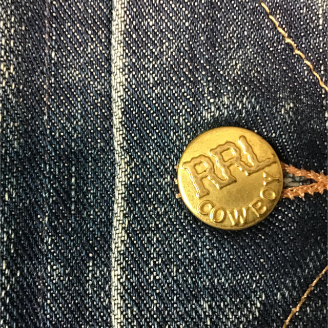 RRL(ダブルアールエル)の【洗練されたクラッシュ加工】RRL デニムジャケット Gジャン　Sサイズ メンズのジャケット/アウター(Gジャン/デニムジャケット)の商品写真