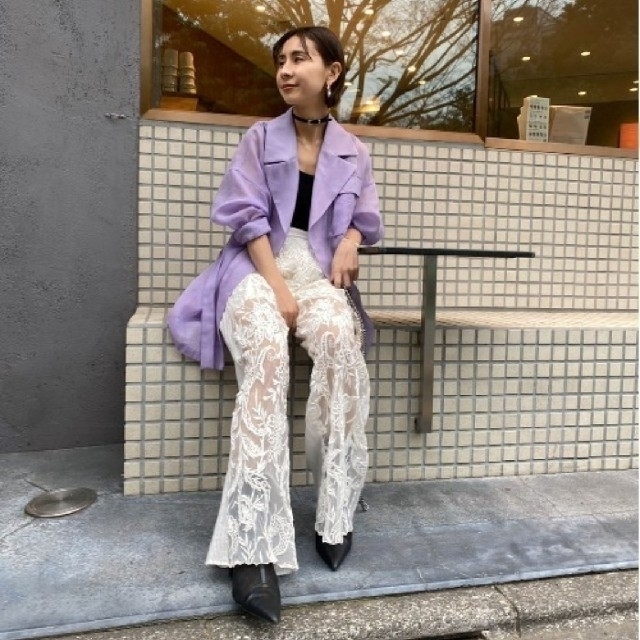 Ameri VINTAGE(アメリヴィンテージ)のMEDI EMBROIDERY TULLE PANTS アメリヴィンテージ レディースのパンツ(カジュアルパンツ)の商品写真