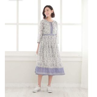 アフタヌーンティー(AfternoonTea)の【美品 】アフタヌーンティー ワンピース ロング コットン100% free(ロングワンピース/マキシワンピース)