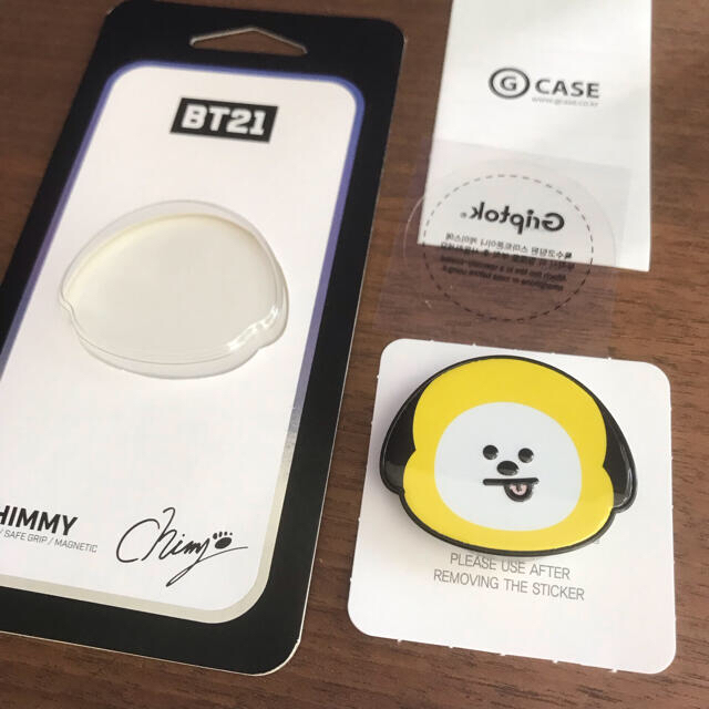 防弾少年団(BTS)(ボウダンショウネンダン)のkikir様専用　bt21 chimmy スマホグリップ スマホ/家電/カメラのスマホアクセサリー(その他)の商品写真