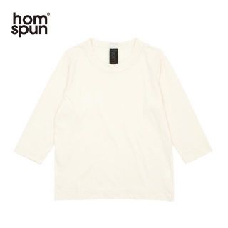 フォーティーファイブアールピーエム(45rpm)の美品 homspun✨ホームスパン 天竺 クルーネック 七分袖Tシャツ 生成M(シャツ/ブラウス(長袖/七分))