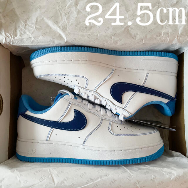 24.5㎝ NIKE エアフォース1 ´07 ホワイト ブルー AF1