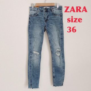 ZARA ダメージデニム スキニー ジーンズ レディースデニム レディースパンツ(スキニーパンツ)