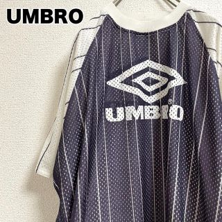 アンブロ(UMBRO)のアンブロ 古着 Lサイズ 紫 パープル ゲームシャツ リバーシブル ストライプ(Tシャツ/カットソー(半袖/袖なし))