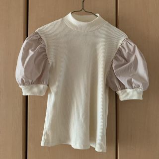 ザラ(ZARA)のZARA☆半袖/ボリューム袖トップス【M/白】(カットソー(半袖/袖なし))