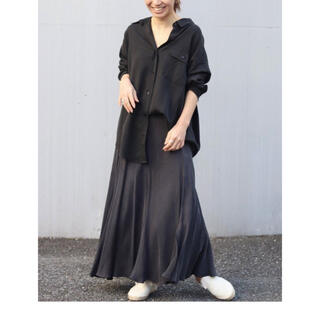 プラージュ(Plage)のplage☆ Fibril ギャザーロングスカート(ブラック)38サイズ(ロングスカート)