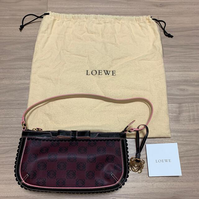 ハンドバッグLOEWE アナグラム リボン ハンドバッグ