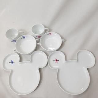 ディズニー(Disney)のDisney　プレート/スープ皿/カップ　ホワイト/ミッキー(食器)
