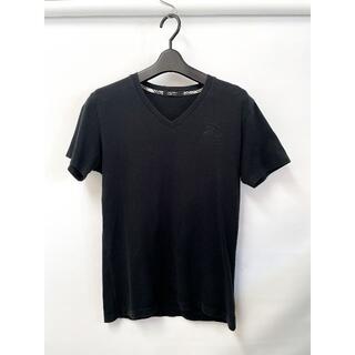 バーバリーブラックレーベル(BURBERRY BLACK LABEL)のBURBERRY ブラックレーベル チェックシャツ M 美品 V Tシャツ 黒(Tシャツ/カットソー(半袖/袖なし))