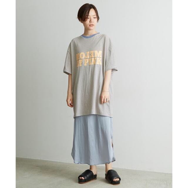 note et silence(ノートエシロンス)の note et silence nitca △クスミボーダーオーバーT 完売品 レディースのトップス(Tシャツ(半袖/袖なし))の商品写真