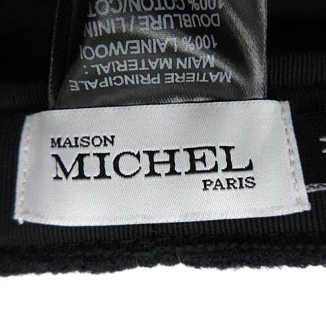 Maison Michel(メゾンミッシェル)のメゾンミッシェル アビー フェルト ベイカーボーイキャップ 帽子 M 紺 レディースの帽子(キャスケット)の商品写真