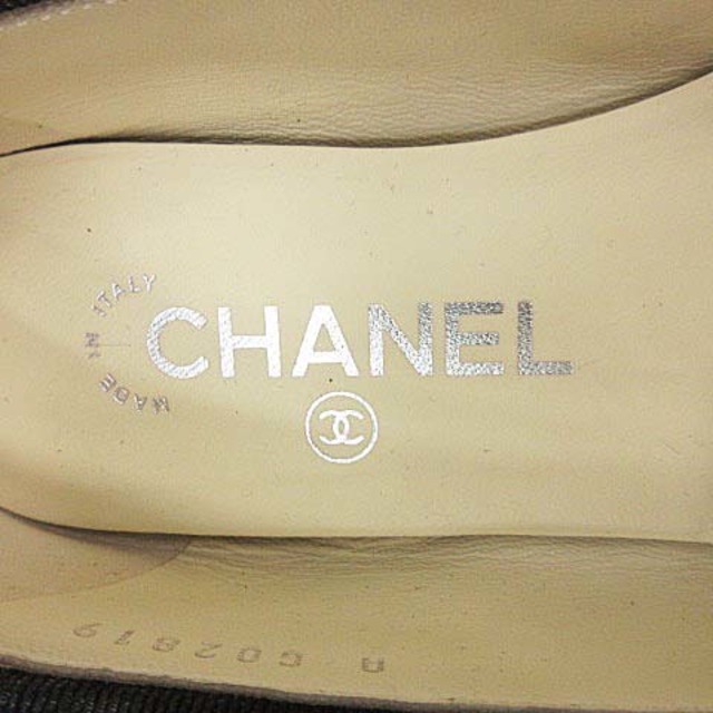 CHANEL(シャネル)のシャネル フラットシューズ パンプス ツイード 36C 23cm 白 黒 レディースの靴/シューズ(その他)の商品写真