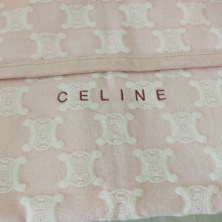 セリーヌ(celine)のセリーヌ　マカダム柄 タオルケット　ピンク　毛布　新品未使用品(毛布)