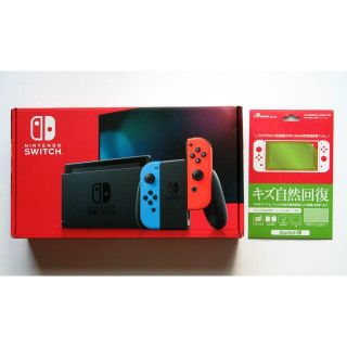 ニンテンドースイッチ(Nintendo Switch)の送料込 Nintendo Switch 本体 ネオンブルーレッド 最新型 任天堂(家庭用ゲーム機本体)